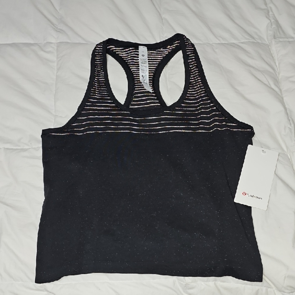 Lululemon Swiftly Tech RB 2.0 Race! Glow Stripe! Womens, Sz 10 BLK!!